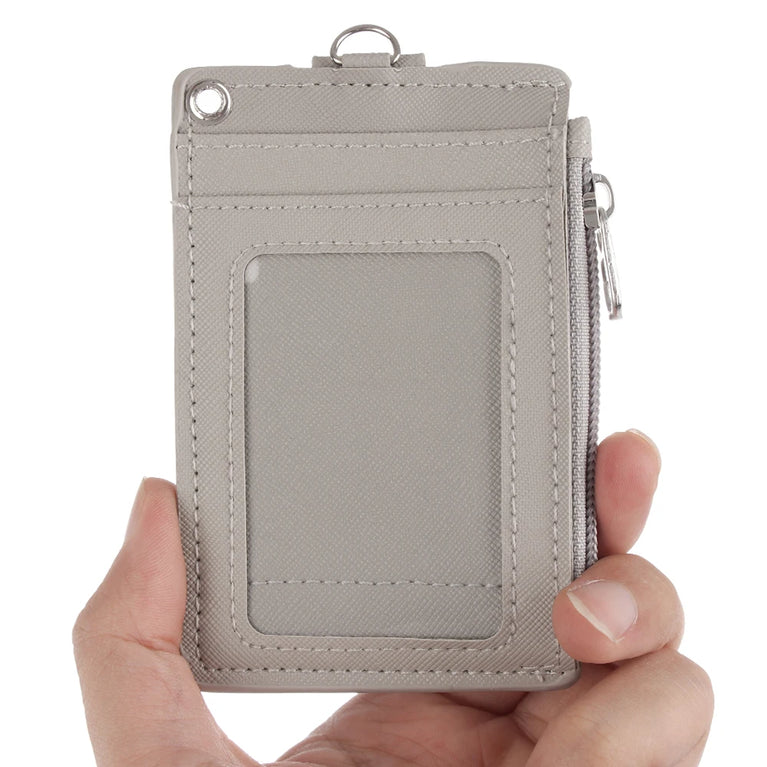 Fashion PU Leather Card Holder | Compact Coin Purse & ID Wallet with Keychain