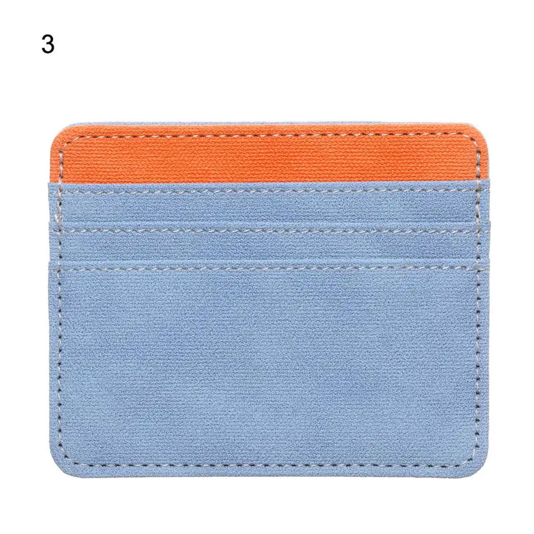 Fashion PU Leather Card Holder | Compact Coin Purse & ID Wallet with Keychain