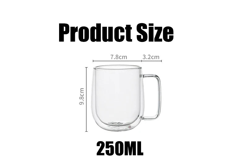 Double-Wall Borosilicate Glass Cup | Heat-Resistant Insulated Drinkware