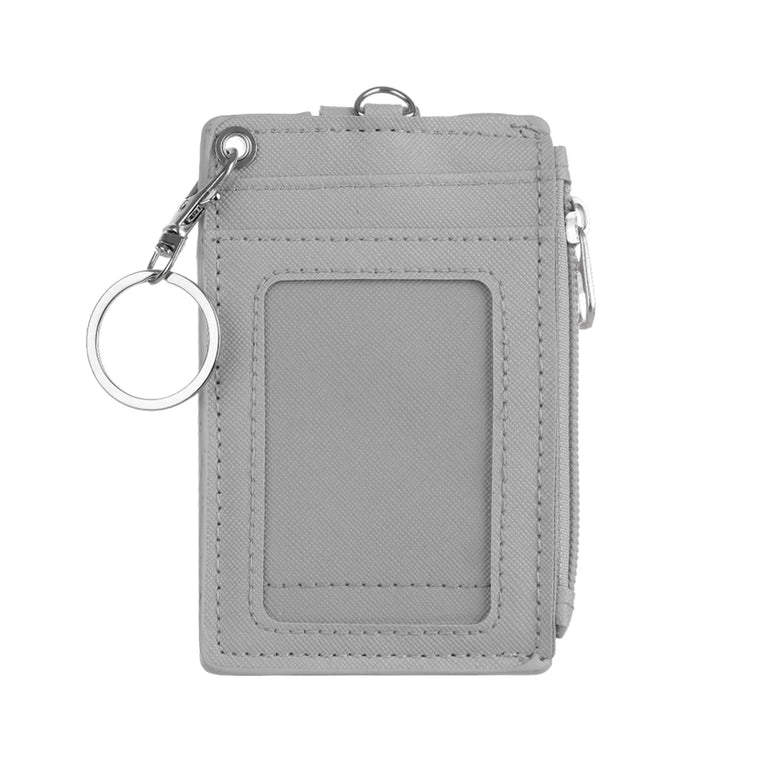 Fashion PU Leather Card Holder | Compact Coin Purse & ID Wallet with Keychain