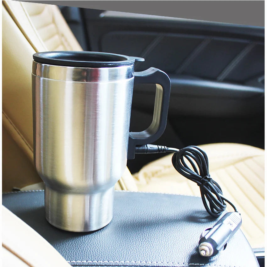 500ml Heated Stainless Steel Travel Mug Electric Car Heating Thermos Cup