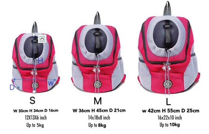 Outdoor Pet Dog Carrier Backpack Front Bag Mesh Double Shoulder Travel Bag