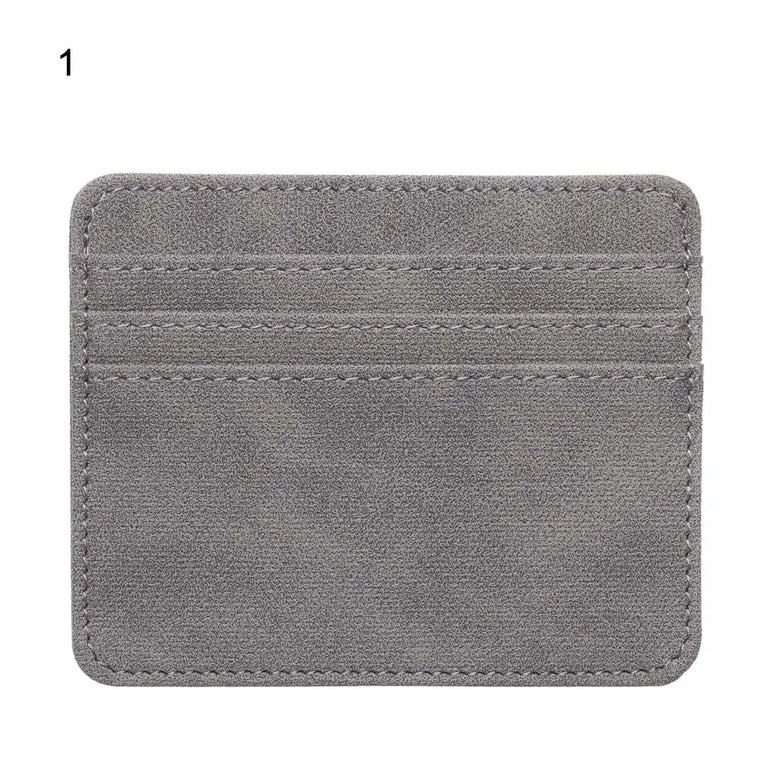 Fashion PU Leather Card Holder | Compact Coin Purse & ID Wallet with Keychain