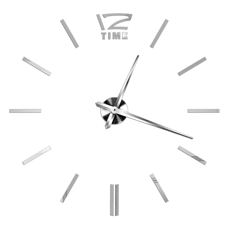 3D DIY Large Wall Clock | Modern Acrylic Mirror Surface Home Décor