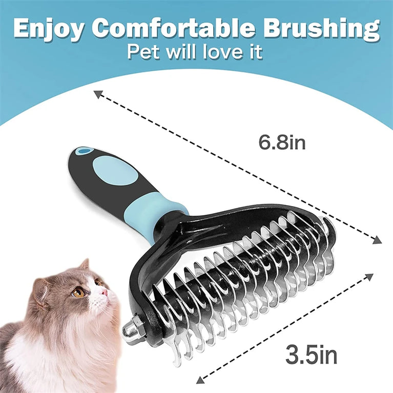 BOLD Professional Pet Deshedding Brush 2 Sided Dematting Cat Grooming