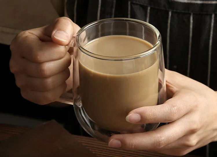 Double-Wall Borosilicate Glass Cup | Heat-Resistant Insulated Drinkware