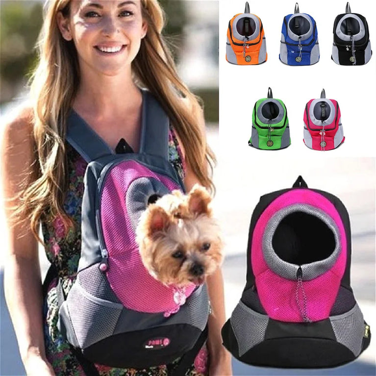 Outdoor Pet Dog Carrier Backpack Front Bag Mesh Double Shoulder Travel Bag