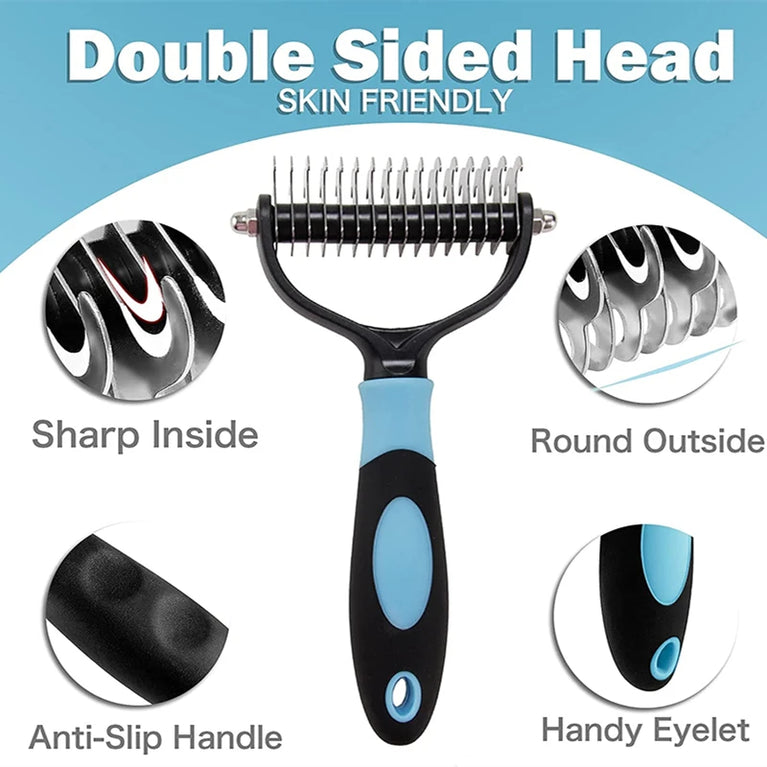 BOLD Professional Pet Deshedding Brush 2 Sided Dematting Cat Grooming