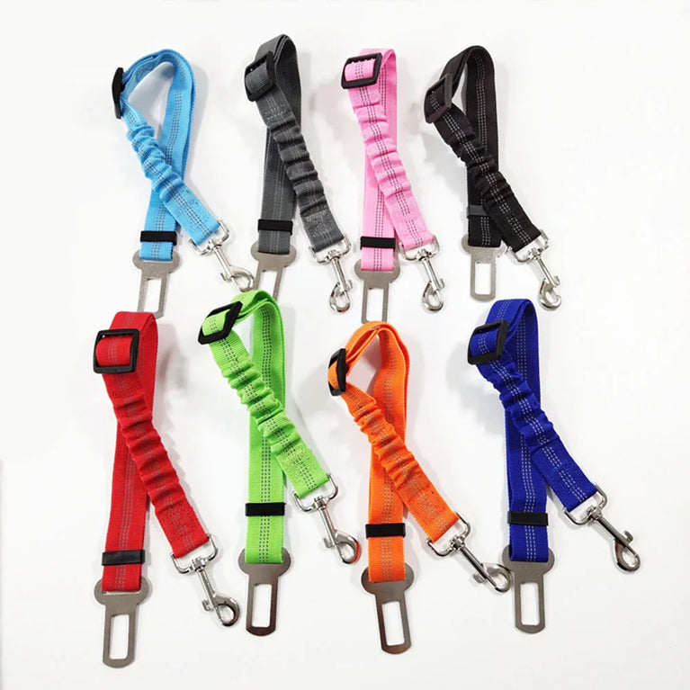 Adjustable Reflective Dog Car Seat Belt Harness With Lights Safety Travel Belt