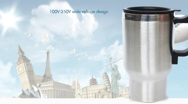 500ml Heated Stainless Steel Travel Mug Electric Car Heating Thermos Cup
