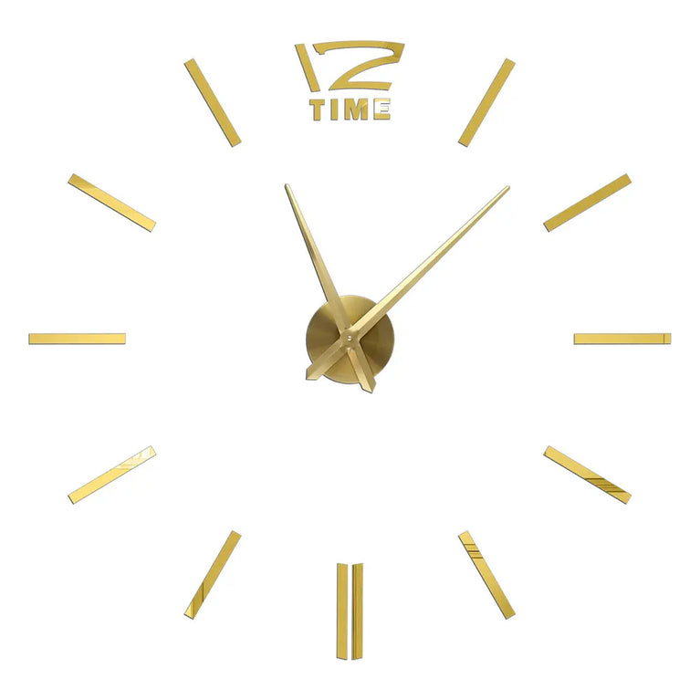 3D DIY Large Wall Clock | Modern Acrylic Mirror Surface Home Décor