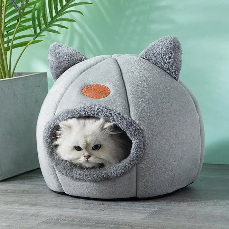 Deep Sleep Winter Cat Bed House Detachable Cozy Cave Nest