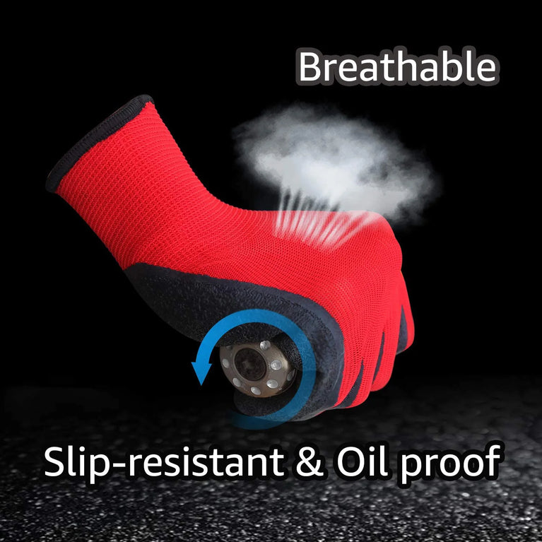 PU Coated Nylon Gardening Gloves Breathable Safety Work Gloves