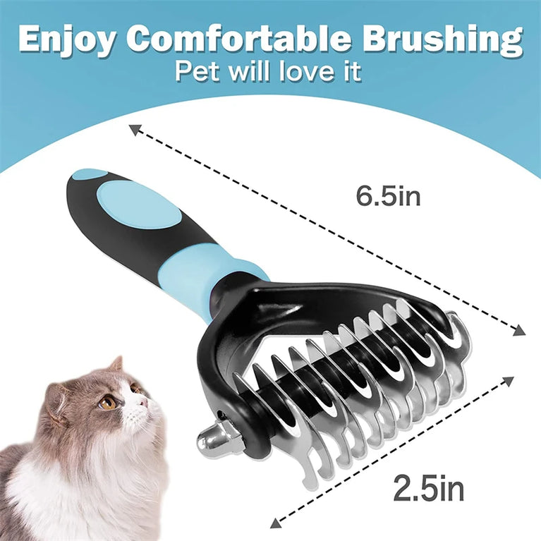 BOLD Professional Pet Deshedding Brush 2 Sided Dematting Cat Grooming