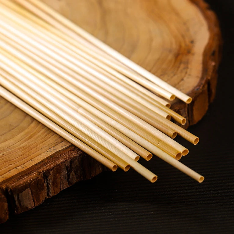 100PCS Disposable Wheat Straw Eco-Friendly Natural Drinking Straws