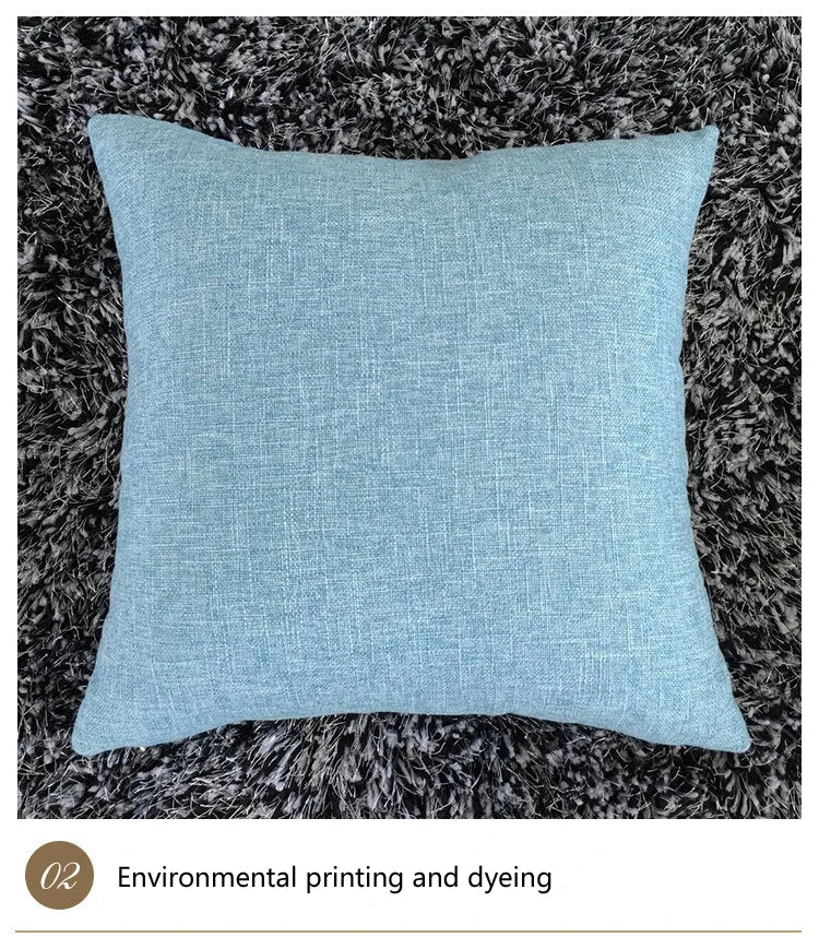 Linen-Blend Decorative Cushion Cover | Solid Color Sofa & Chair Pillow Case