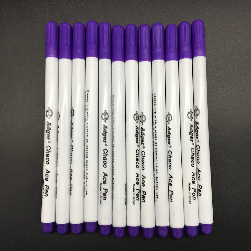 Purple Water-Erasable Fabric Marker Set | 5-Piece Vanishing Pen for Cross-Stitch & Sewing