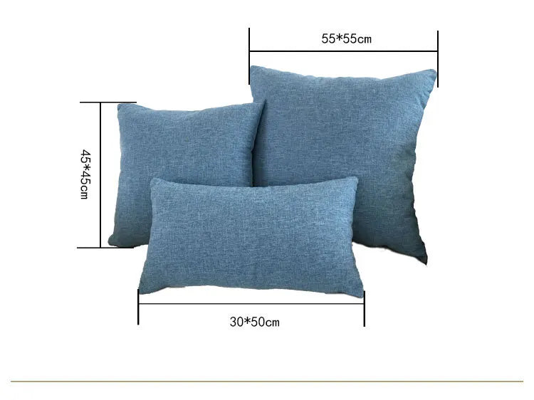 Linen-Blend Decorative Cushion Cover | Solid Color Sofa & Chair Pillow Case