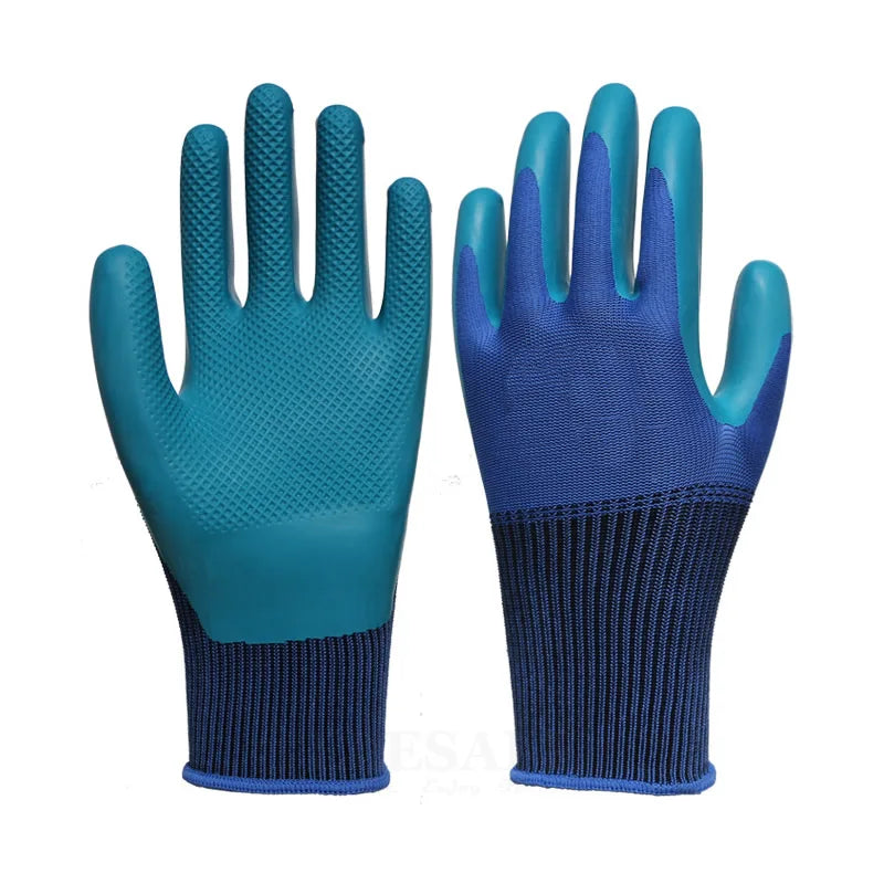 Super Grip Rubber Coated Waterproof Gardening Gloves Anti Slip Work