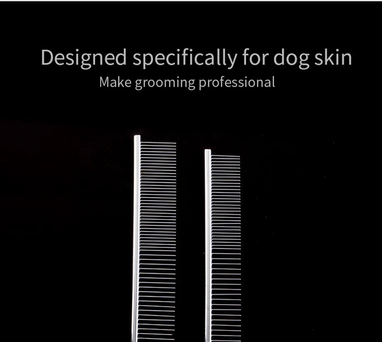 Stainless Steel Dog Comb Long Thick Hair Fur Removal Grooming Dematting Tool
