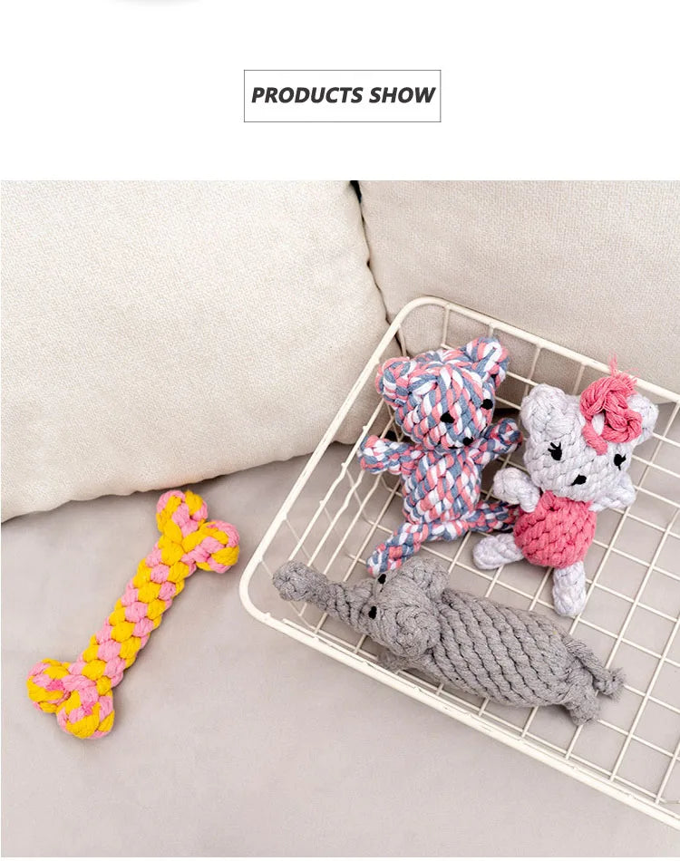 1pcs Bite Resistant Pet Dog Chew Toys Rope Knot Ball Dogs Toys Pets