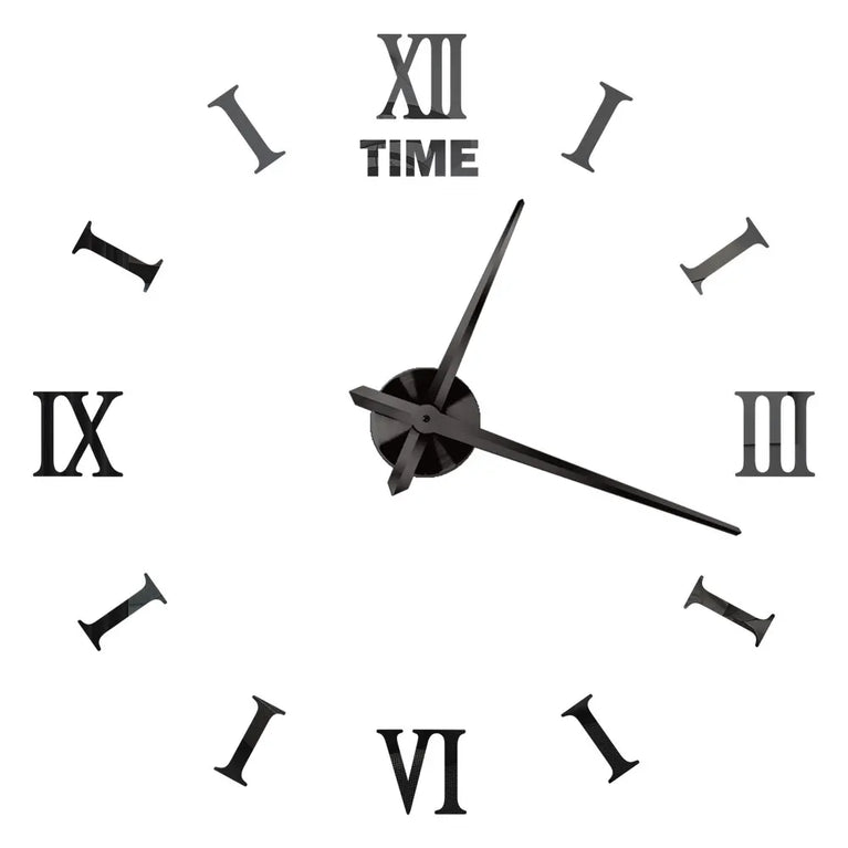 3D DIY Large Wall Clock | Modern Acrylic Mirror Surface Home Décor