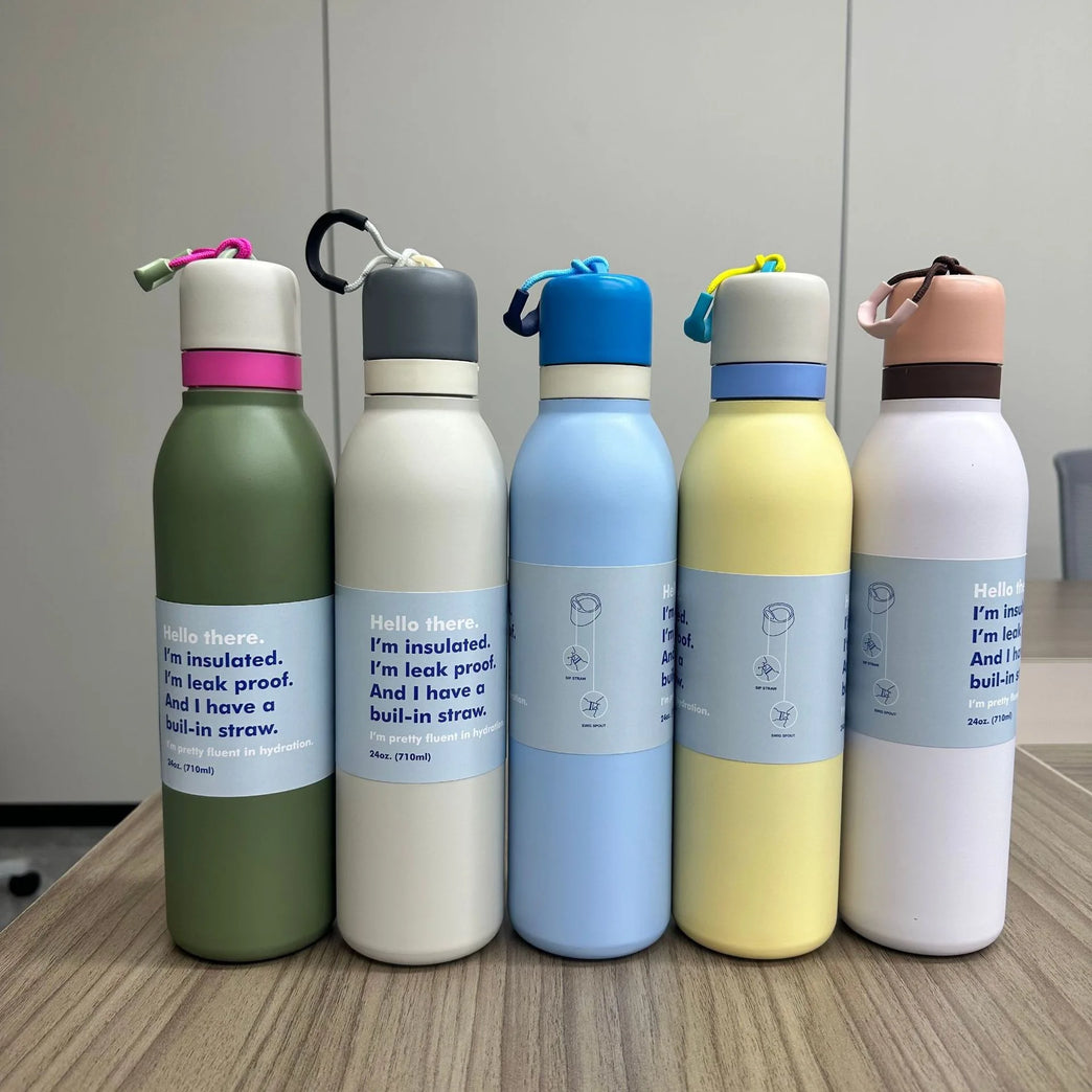 18oz 24oz Stainless Steel Thermos Water Bottle with Handle