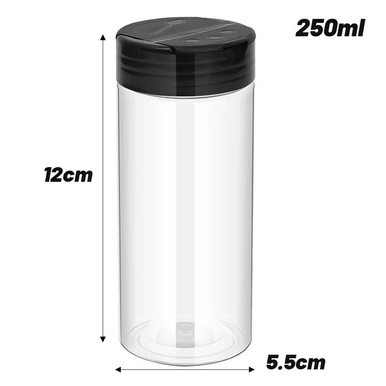 Transparent Seasoning Jars Reusable Spice Storage Bottles Kitchen Container Set