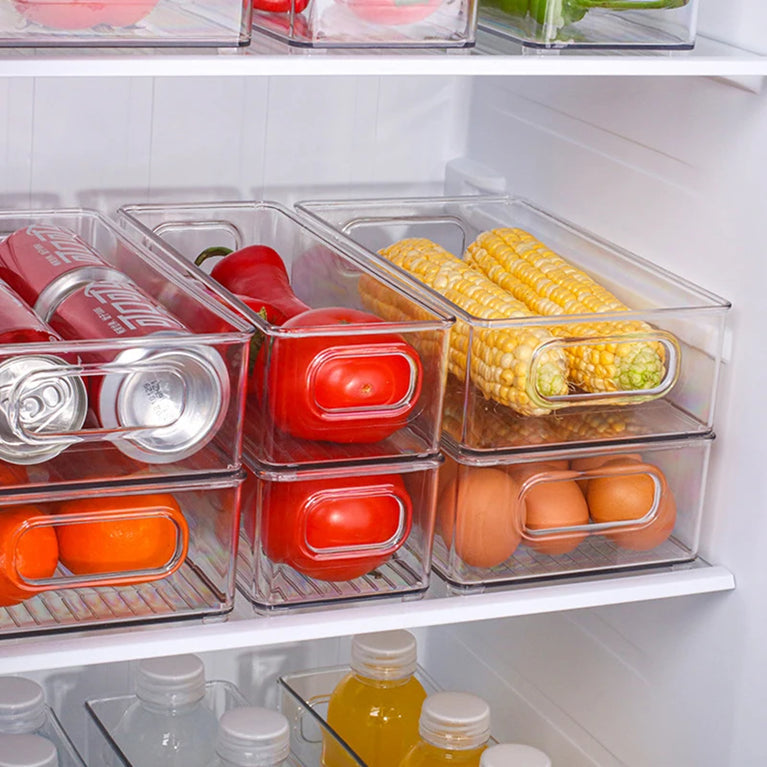Transparent Refrigerator Storage Box Fridge Organizer Clear Plastic Container for Kitchen Storage