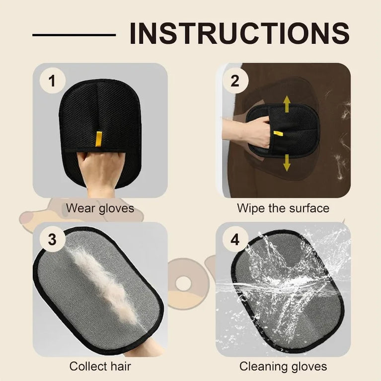 Reusable Electrostatic Pet Hair Removal Mitts Cat Grooming Gloves