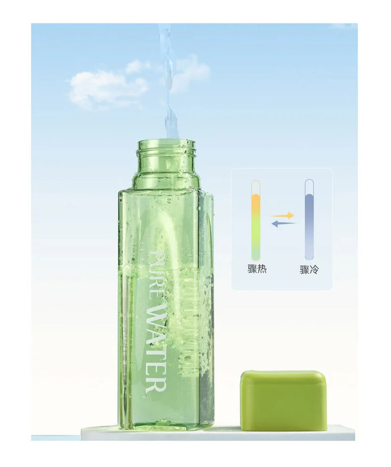 500ml Clear Square Portable Drinking Water Bottle with Rope Leakproof Plastic PC Outdoor Sports Hydration Bottle