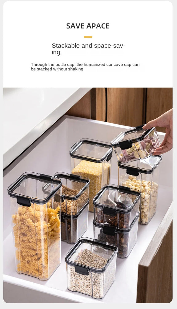 Plastic Food Containers with Lids Large Capacity Airtight Storage Jars