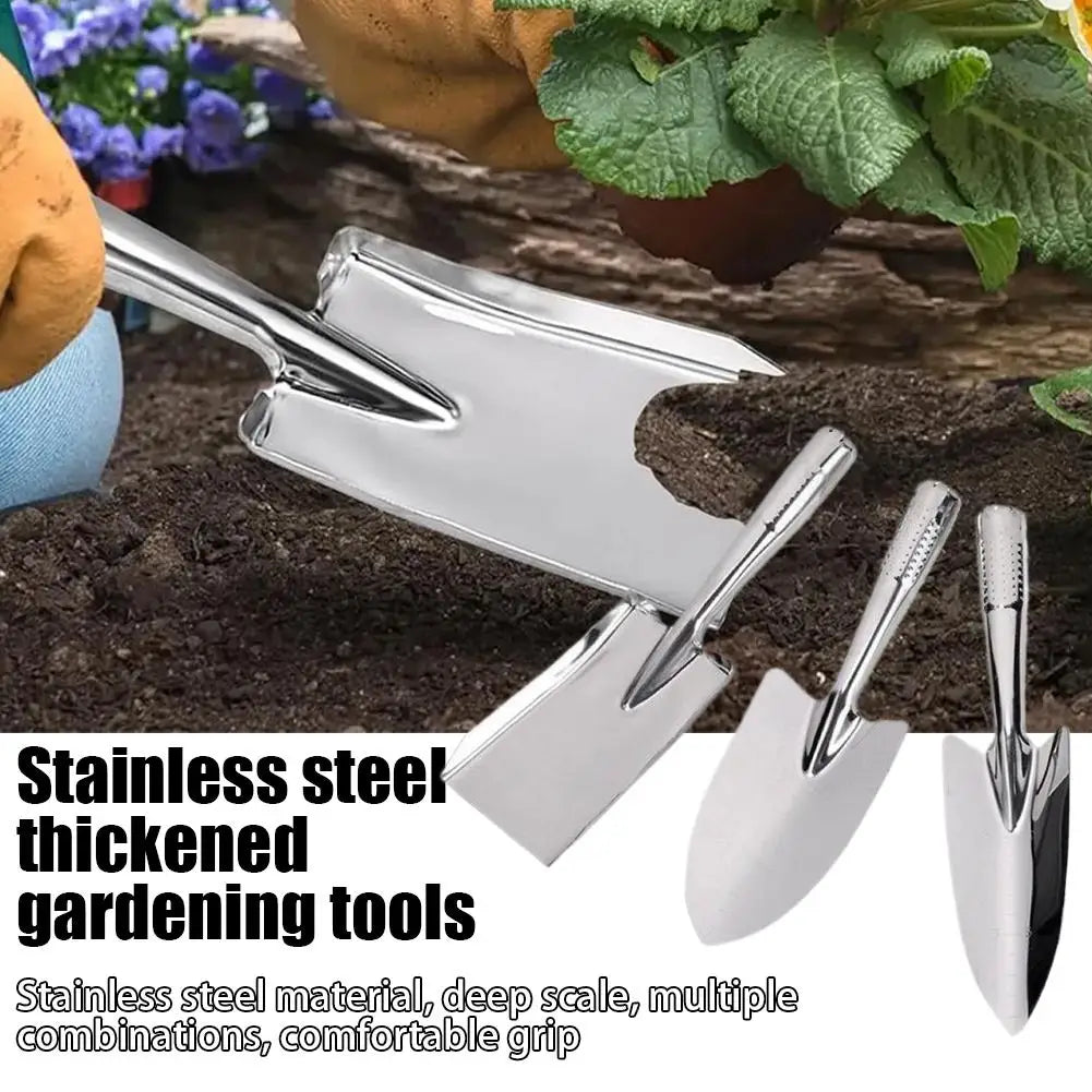 Full Stainless Steel Gardening Tool Set for Digging Planting and Soil Work