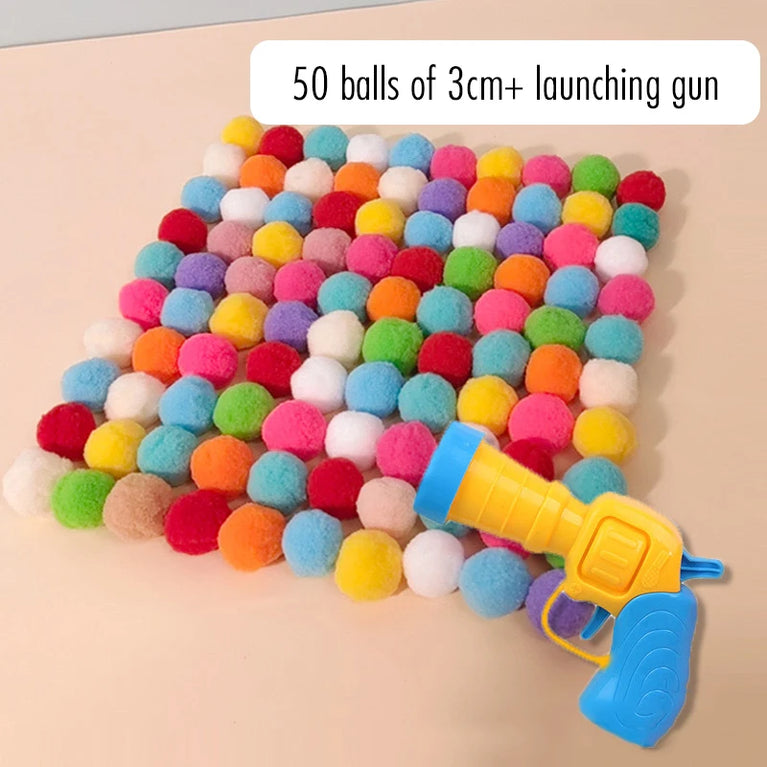 Interactive Cat Toy Gun Plush Ball Launcher Fun Play for Cats