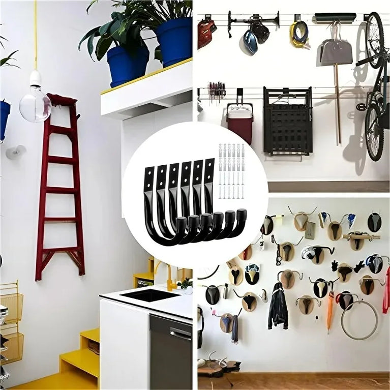 12/2x Heavy Duty Metal Garage Storage Hooks Wall Mounted J Hanger Hooks Utility Hanging Hook for Cycling Bike Garden Accessories