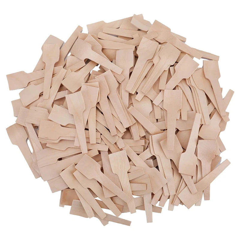 Mini Wooden Tasting Spoons 50/100/200PCS Disposable Sampling Set