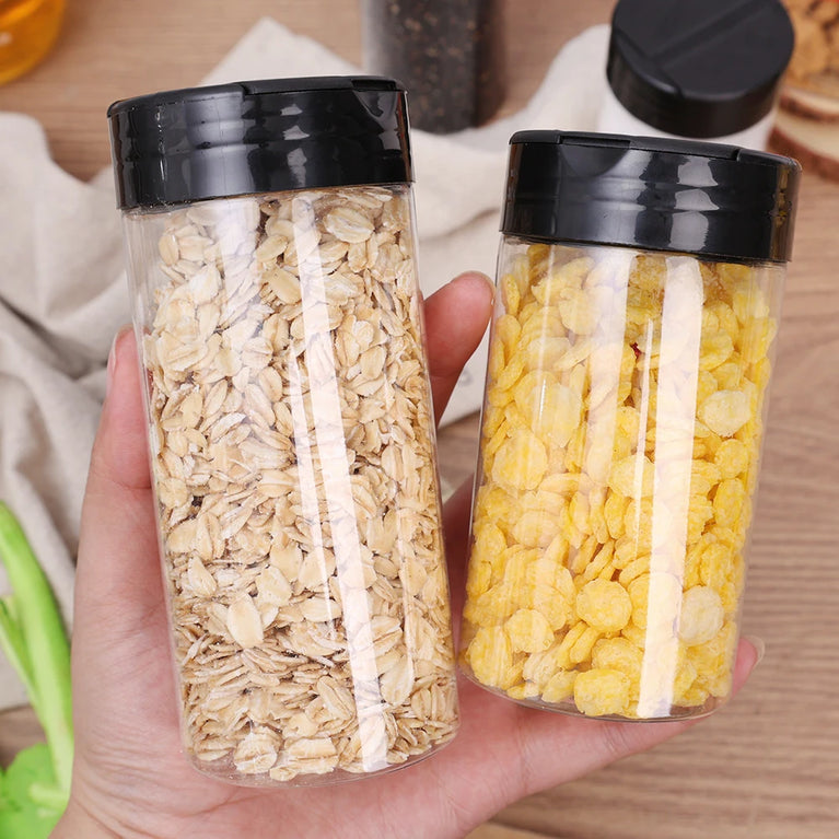 Transparent Seasoning Jars Reusable Spice Storage Bottles Kitchen Container Set