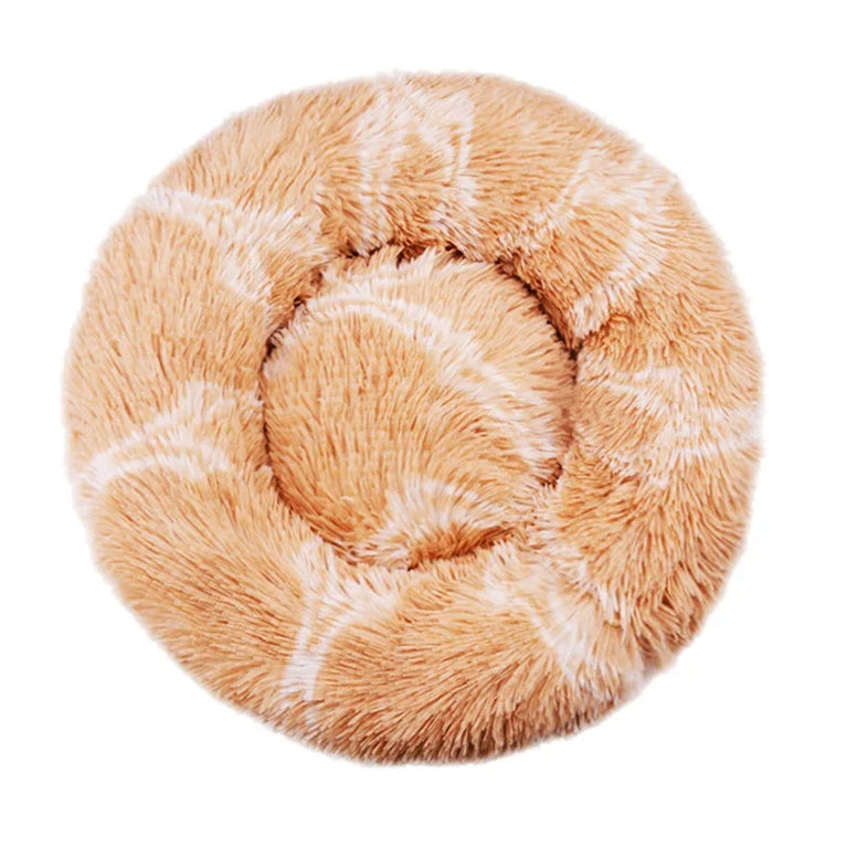 Round Plush Environment Friendly Dog Bed 40-90cm Soft Warm Pet Sleeping Nest