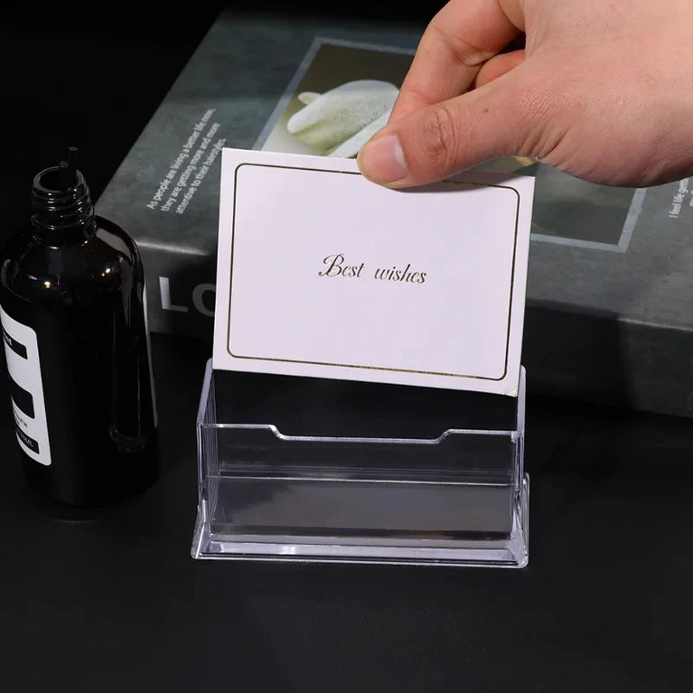 Clear Desktop Business Card Holder Storage Display Stand Organizer