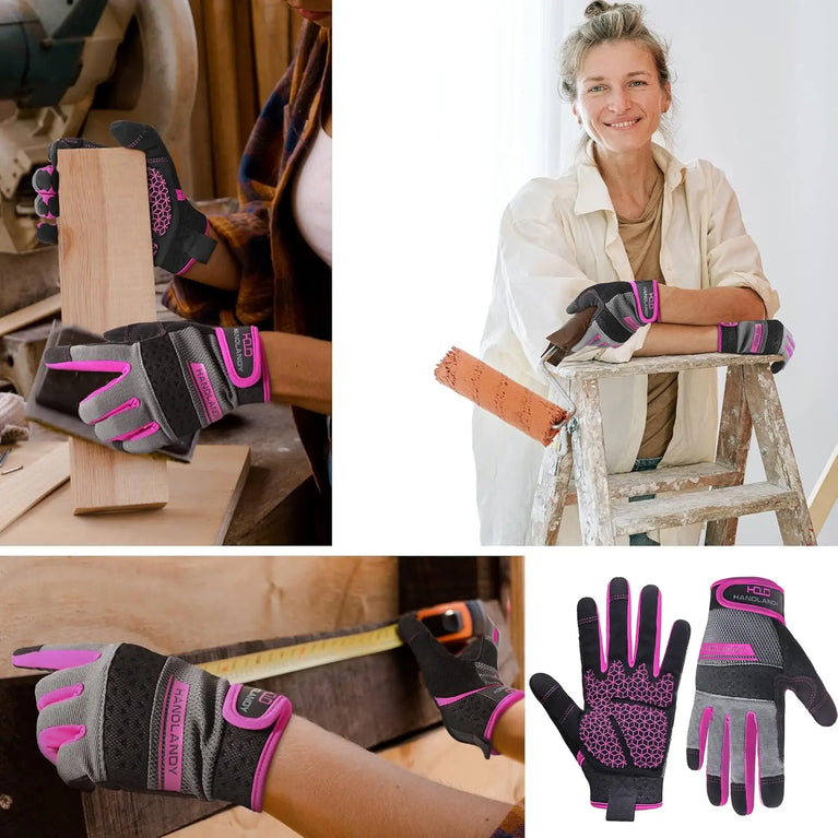 Touchscreen Breathable Synthetic Leather Gardening Gloves Non Slip Utility