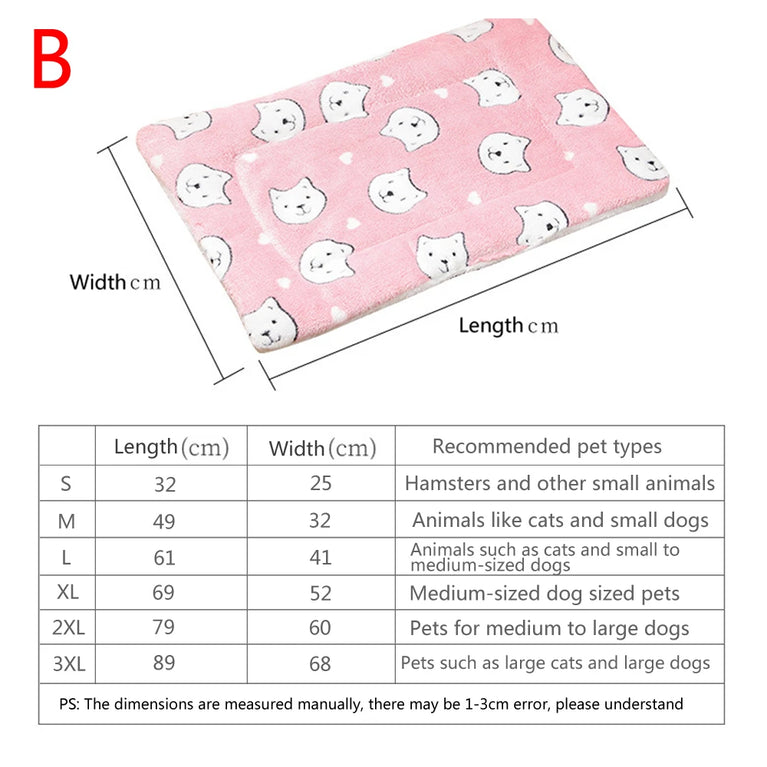 Flannel Pet Mat Dog Bed Cat Bed Thicken Sleeping Mat Cooling Heating Pad for Cats & Pets Comfort Rug