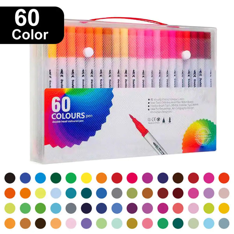 Double-Head Art Markers | Professional Drawing Brush Pen Set