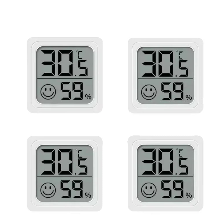 Mini Digital Thermometer & Hygrometer | 4-Piece Indoor Weather Station