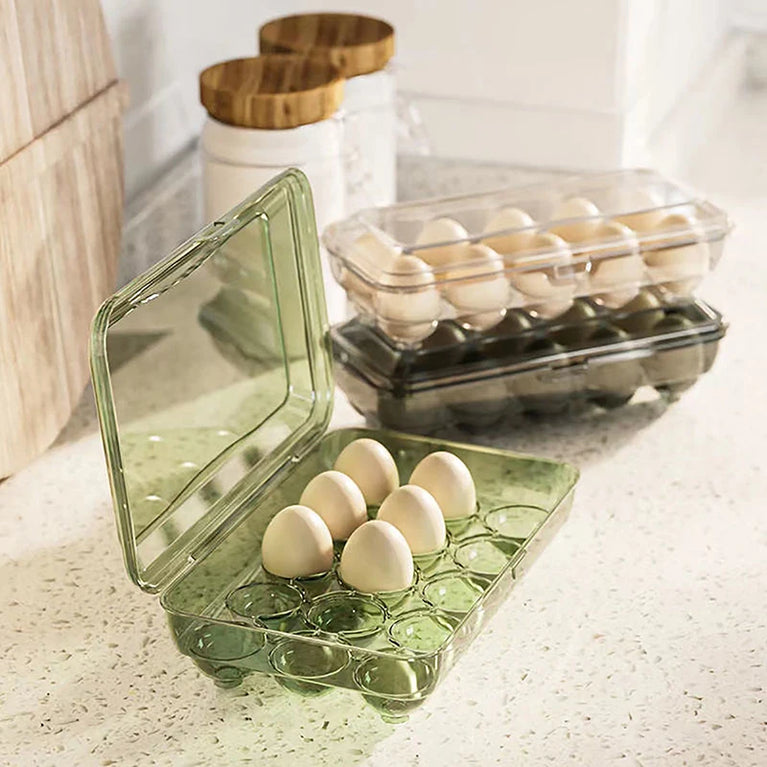 10/15 Grids Transparent Plastic Egg Storage Box Refrigerator Organizer Container