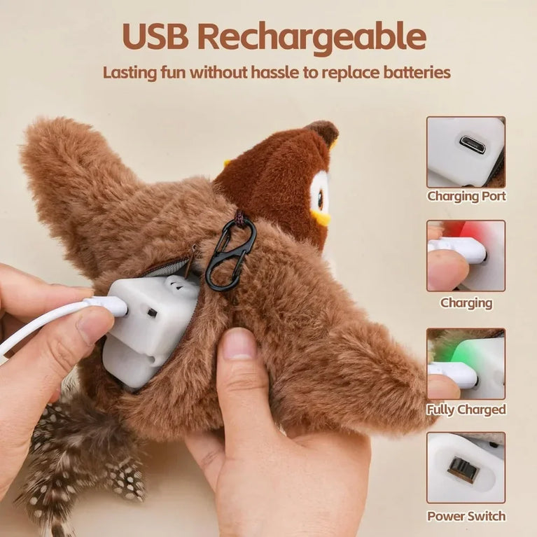 Remote Control Fluttering Bird Cat Toy Interactive Electric Fun