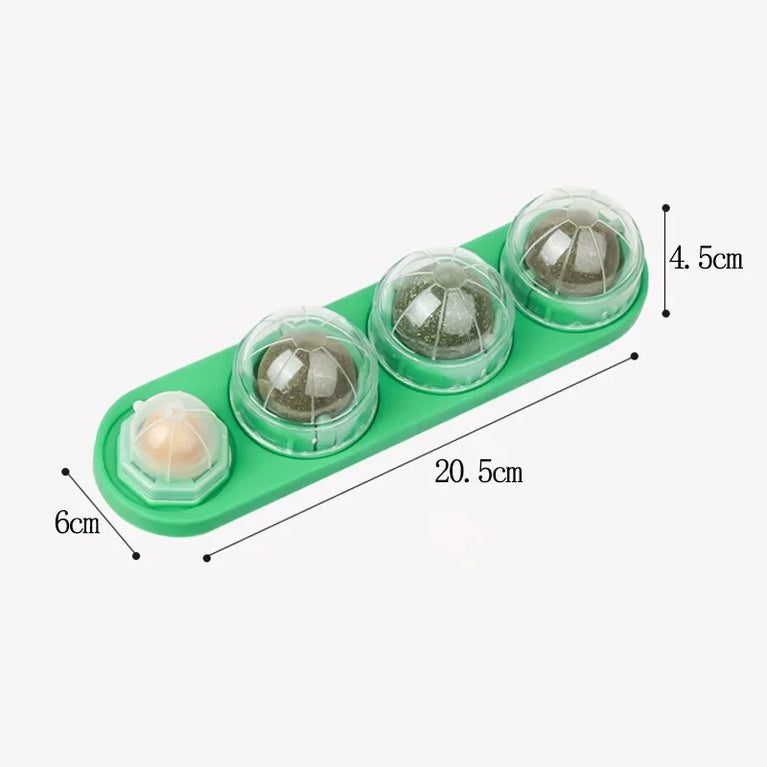 4 in 1 Rotating Catnip Silver Vine Ball Wall Stick Toy Kit
