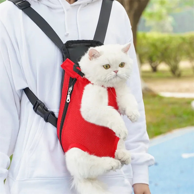 Portable Pet Mesh Backpack | Dual-Shoulder Outdoor Travel Carrier