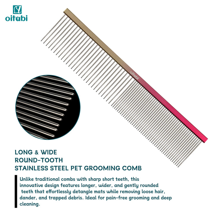 Professional Pet Grooming Comb Gradient Aluminum Stainless Steel Dog Cat Comb Tool