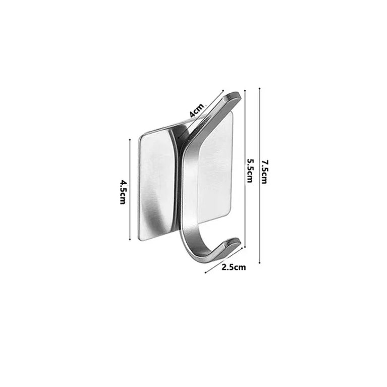 Self Adhesive Wall Hook Stainless Steel Towel Rack Bathroom Hardware Shelf Robe Hooks Hanger Shower Shelf Hanging Accessories