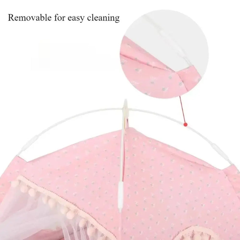 Princess Cat Bed Foldable Soft Tent House All Season Comfort